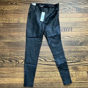 NWT Calvin Klein faux leather side zip pant